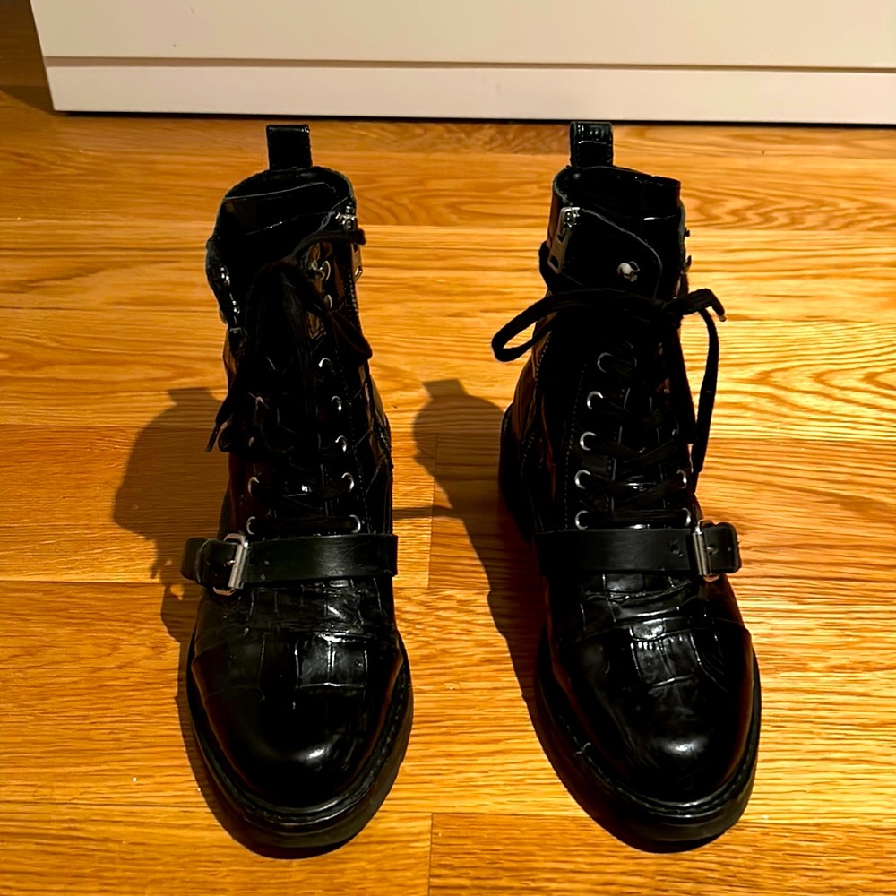 All Saints martin boots lace up and zip sz38